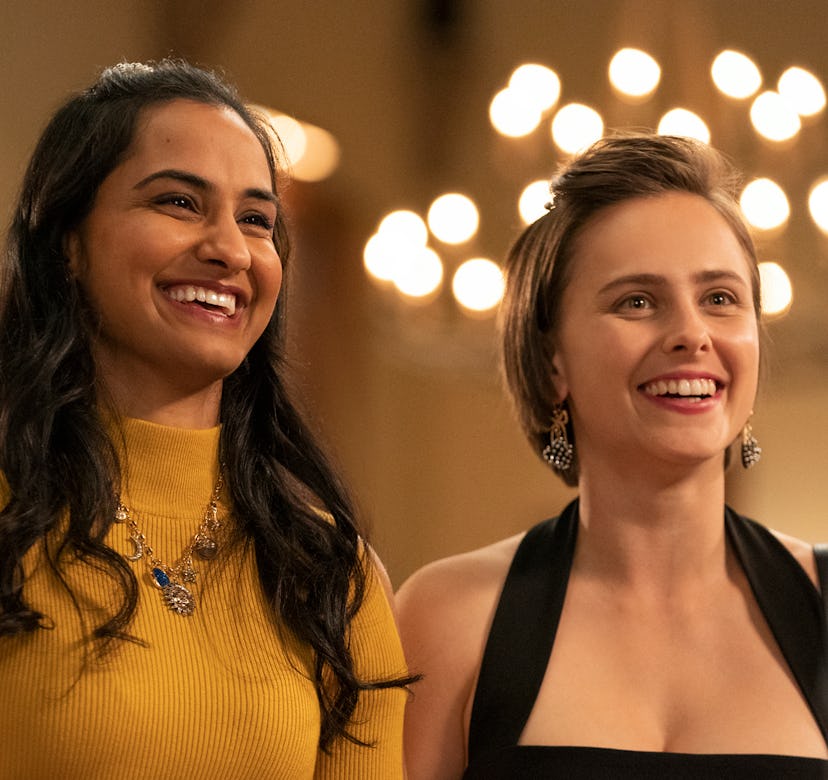 Amrit Kaur, Pauline Chalamet filming 'The Sex Lives of College Girls.'