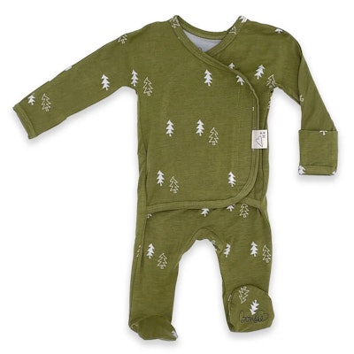 bonsie baby skin to skin onesie in pine print