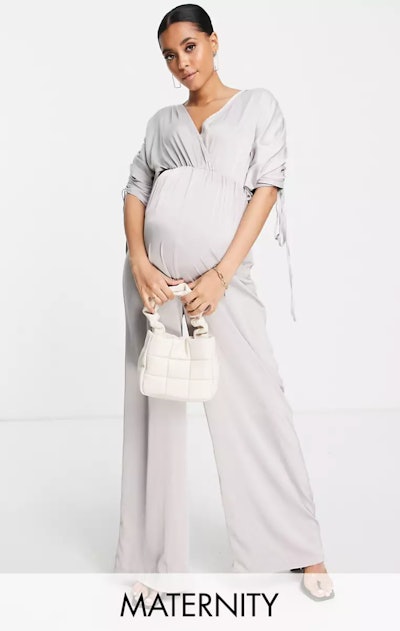 silver maternity jumpsuit