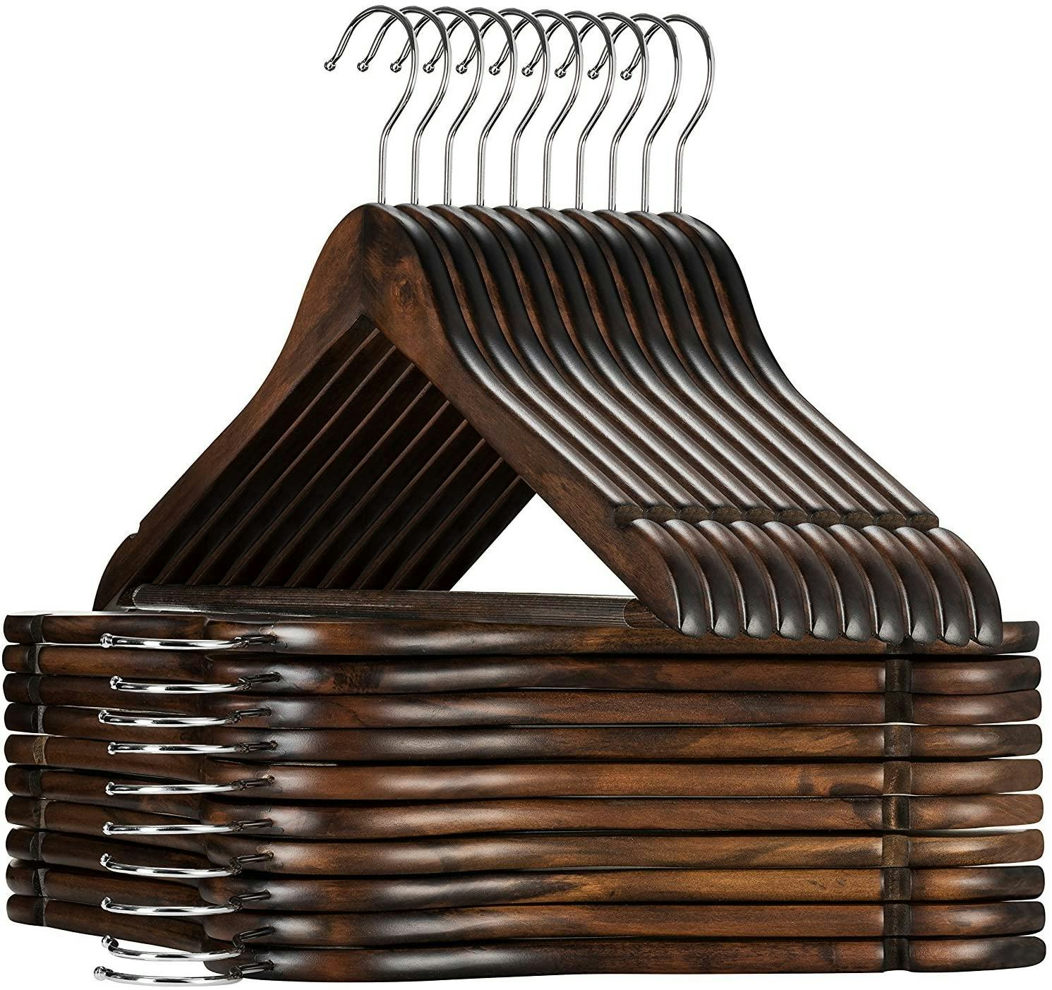 ZOBER Wooden Suit Hangers (20-Pack)