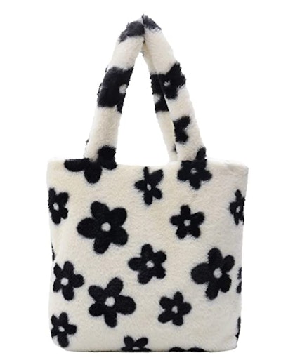 floral plush handbag