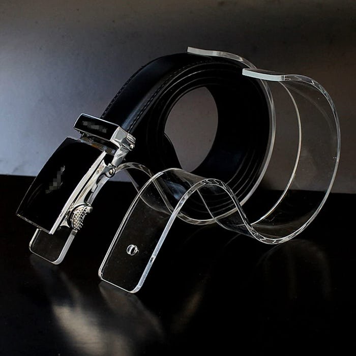 mollensiuer Clear Acrylic Belt Display Stands (4-Pack)
