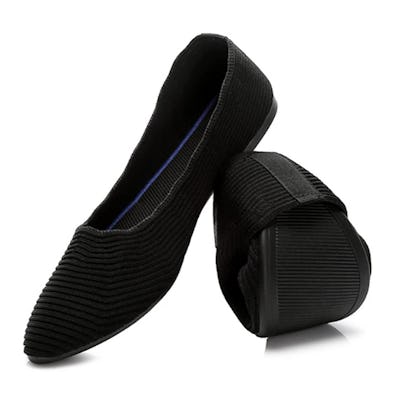 HEAWISH Scalloped Collar Ballet Flats