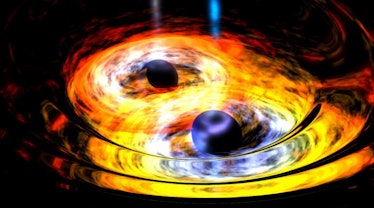nasa illustration of black hole merger
