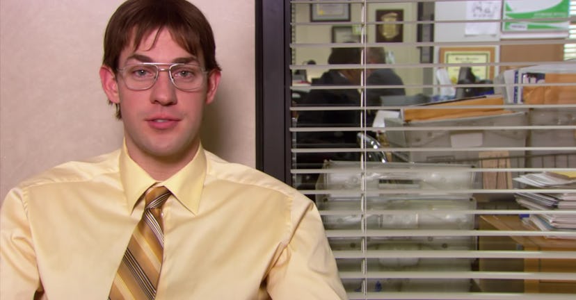Jim (John Krasinski) takes on the identity of Dwight in an episode of "The Office."