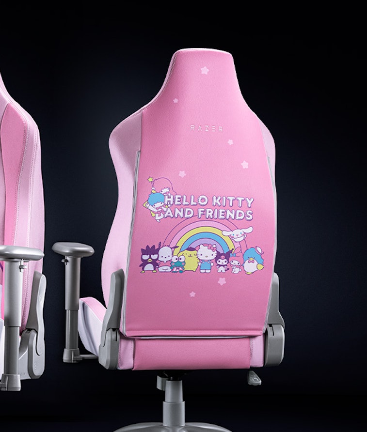 A gaming chair being offered as part of Razer's Hello Kitty collaboration 