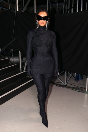 Kim Kardashian West poses during the 2021 People's Choice Awards