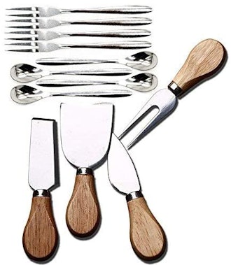 Cheese Knives with Wood Handle Set (12-Pieces)