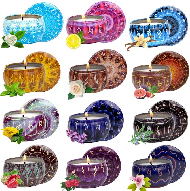 WuNa Constellations Scented Candles Gift Set (12-Pack)