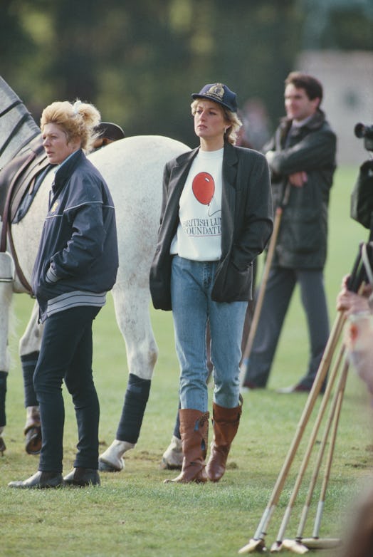 Princess Diana at the Guards Polo Club in 1988.