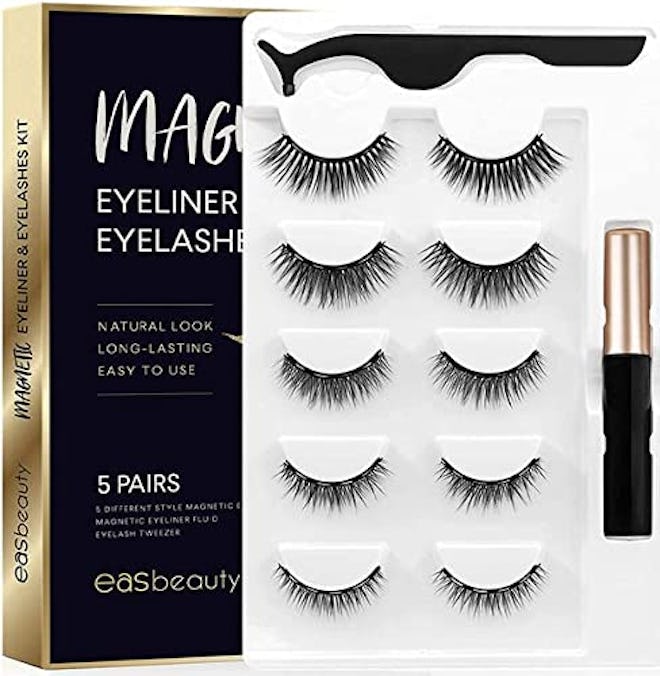 easbeauty Magnetic Lashes and Eyeliner Kit (5-Pair)