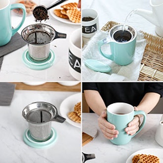 Sweese Ceramic Tea Mug with Infuser and Lid