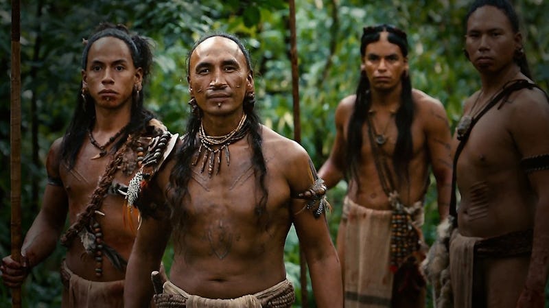 Screenshot from the movie Apocalypto showcasing the end of the Mayan world.