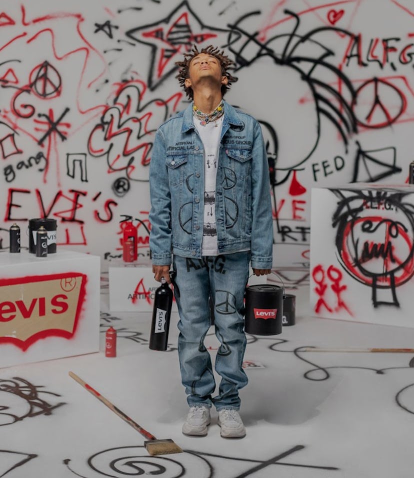 Jaden Smith 501 jean and type III trucker jacket