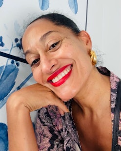 Tracee Ellis Ross in red lipstick.