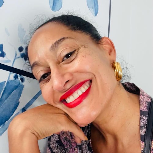 Tracee Ellis Ross in red lipstick.