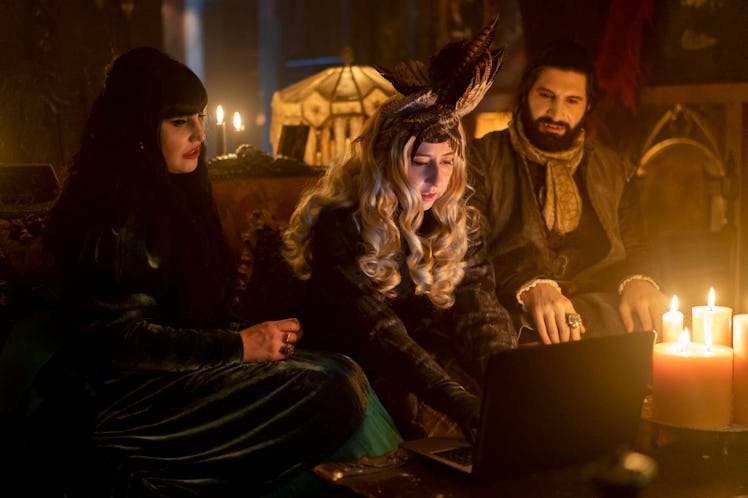 The Guide, Nandor the Relentless, and Nadja of Antipaxos  from 'What We Do In The Shadows'