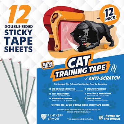 Panther Armor Cat Scratch Deterrent Tape (12-Pack)