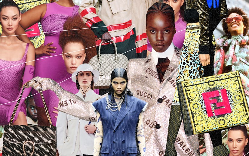 A collage of 2021 fashion collaborations, featuring the hacker project and fendace