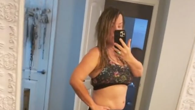 Convicted insurrectionist Jenny Ryan taking a mirror selfie