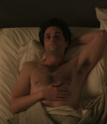 Penn Badgley as Joe and Victoria Pedretti as Love in Season 2 of Netflix's 'You'