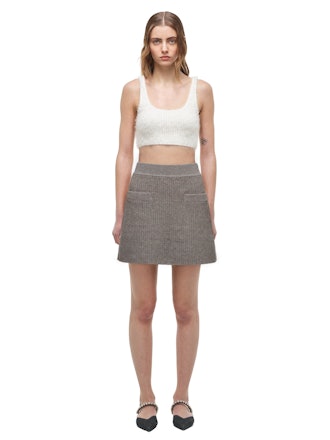 Taupe Cashmere Skirt Self-Portrait