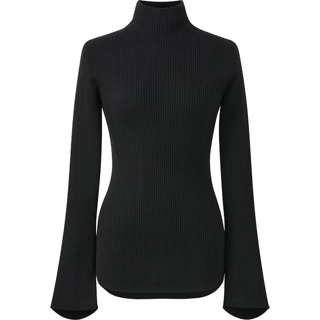 UNIQLO x Mame Kurogouchi Knit Ribbed High-Neck Long-Sleeve Sweater