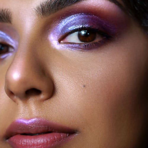 woman wearing glitter eyeshadow