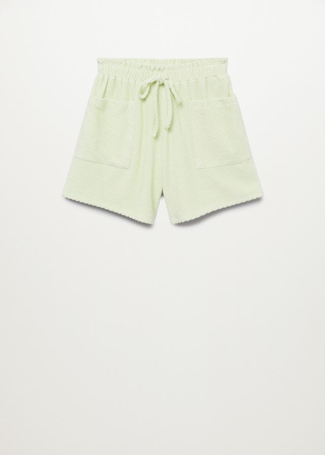 Mango light green shorts.