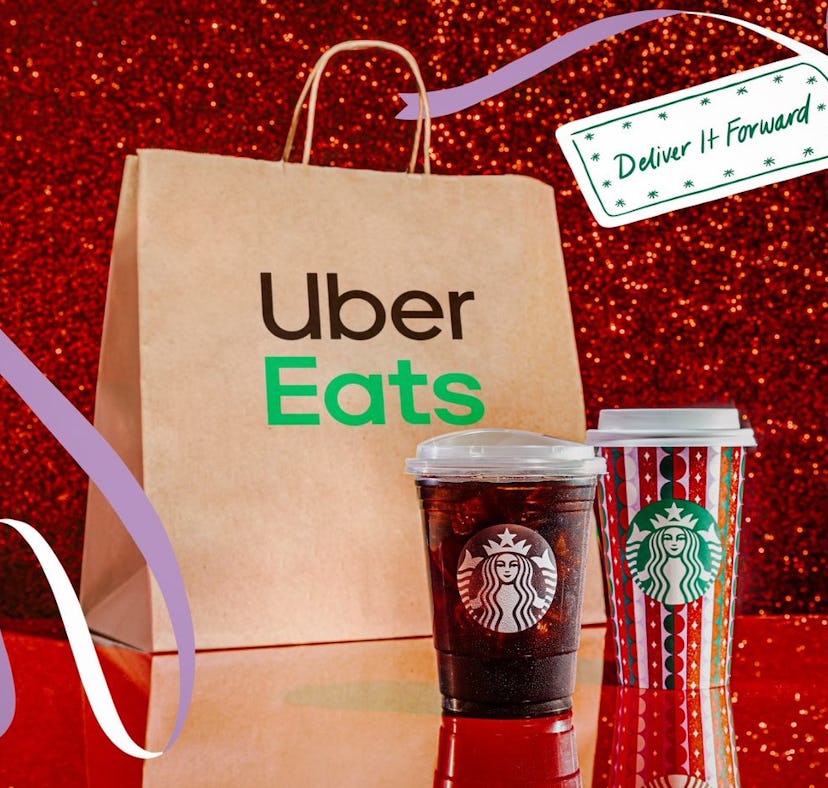 How to use Starbucks’ Deliver It Forward 2021 holiday campaign on Uber Eats.