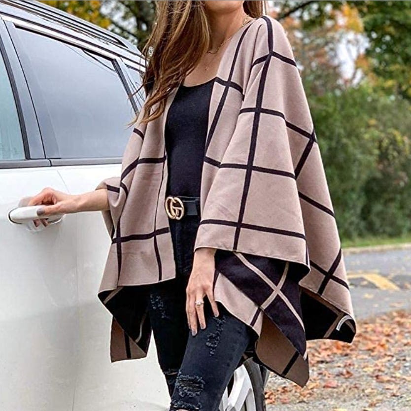 Moss Rose Open Front Poncho