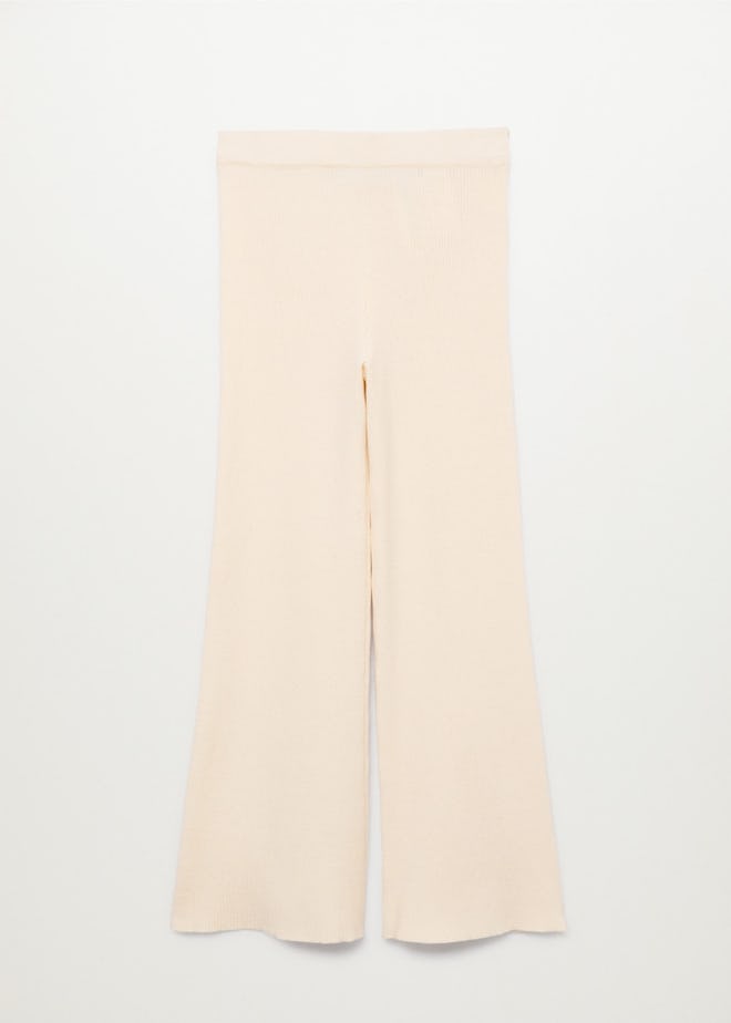 Mango beige ribbed pants.