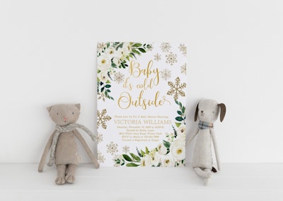 "Baby it's cold outside" baby shower invite