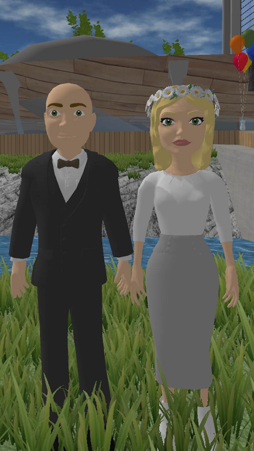 Traci and Dave Gagnon held a virtual wedding ceremony in the metaverse.