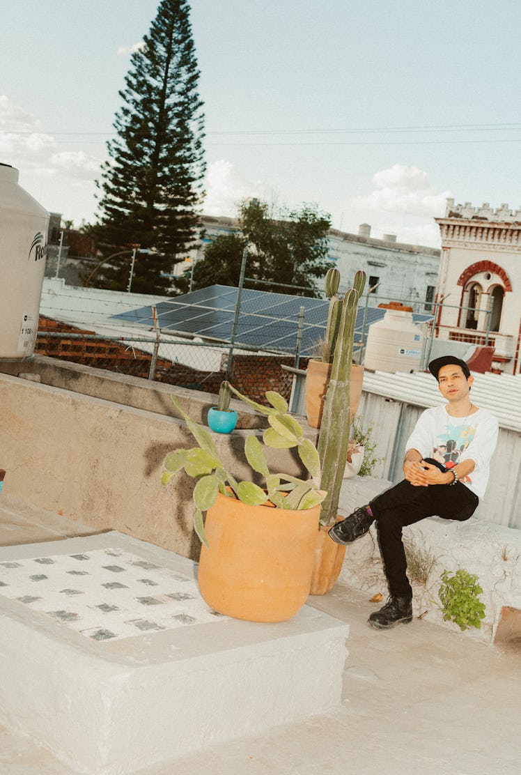 Alejandro Garcia Contreras on the roof of his studio.