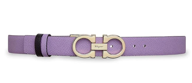 Salvatore Ferragamo's lavender-colored leather belt. 