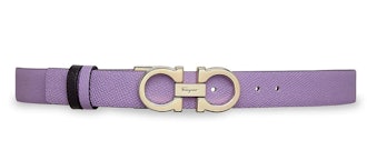 Salvatore Ferragamo's lavender-colored leather belt. 