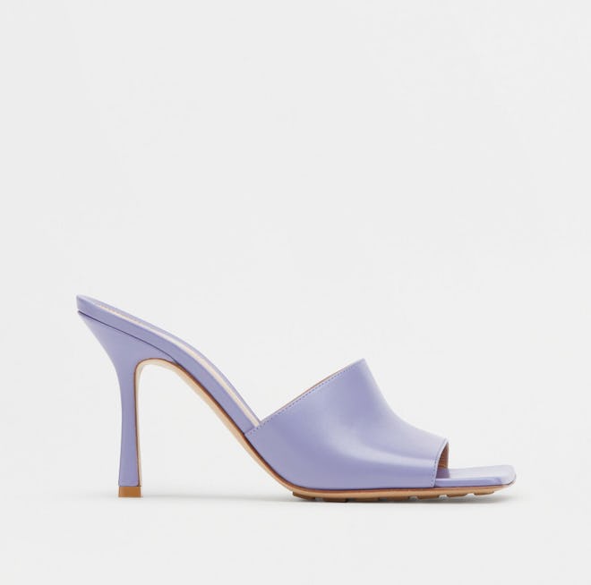 Bottega Veneta's Stretch Lavender Mules. 