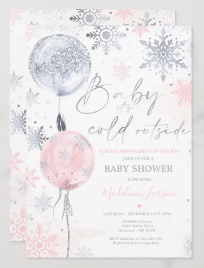 Winter wonderland baby shower invitation 