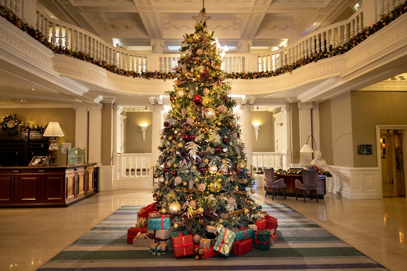 Christmas tree in the Balmoral hotel lobby