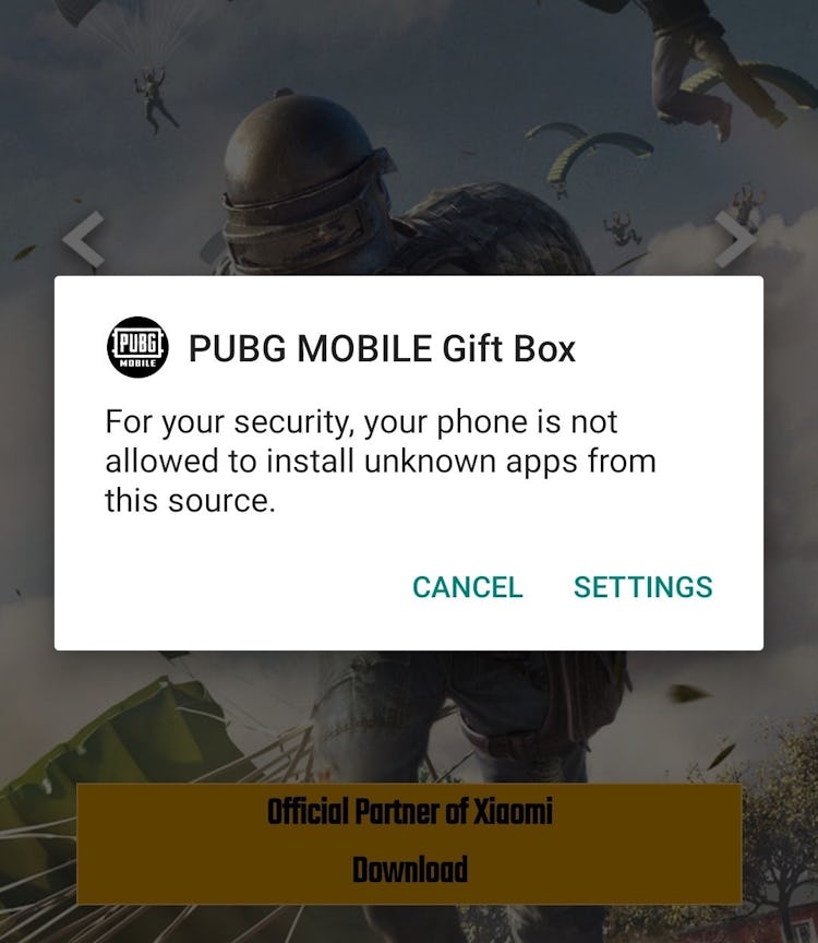 A screenshot of the MIUI downloading PUBGMobile