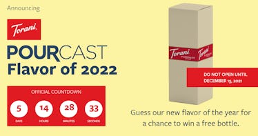 Here's how to guess Torani's 2022 Flavor of the Year to win a free bottle.