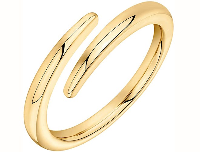 PAVOI 14K Gold Plated Open Twist Eternity Band 
