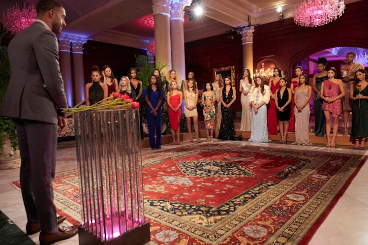 The 'Bachelor' contestants during a Season 25 rose ceremony with Matt James