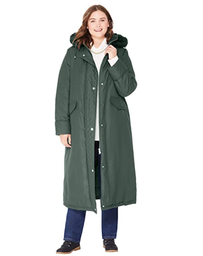 Woman Within Long Microfiber Parka Coat