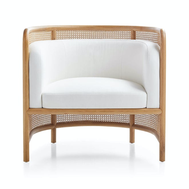  Fields Cane Back White Accent Chair