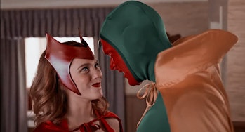 Elizabeth Olsen as Scarlet Witch and Paul Bettany as Vision in WandaVision Episode 6