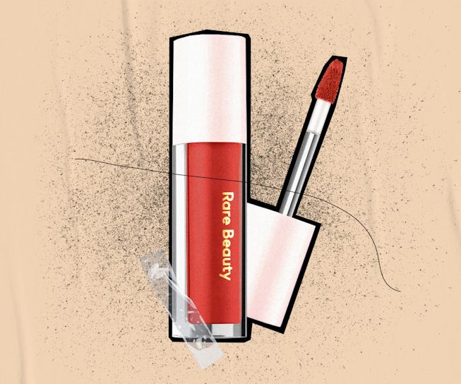 Rare Beauty's liquid eyeshadow in pink.