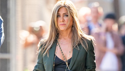 Jennifer Aniston is seen at 'Jimmy Kimmel Live' on May 29, 2019 in Los Angeles, California. 