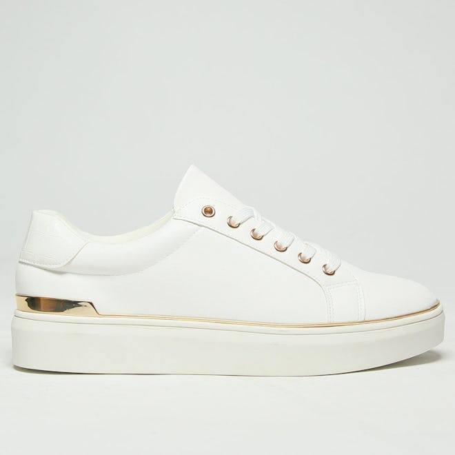 White Misha Lace Up Trainers